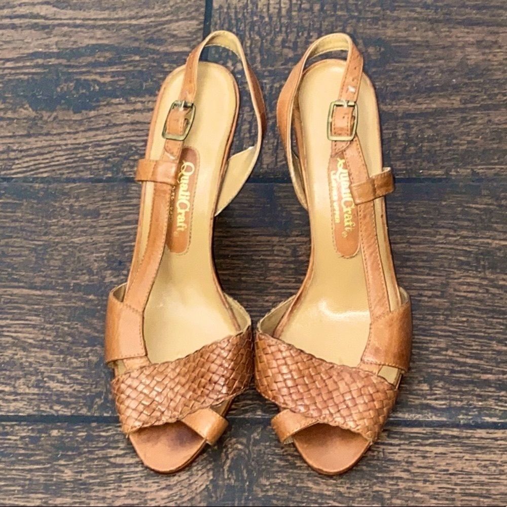 QualiCraft Vintage Leather Upper Made In Italy Women Shoes Size 6.5B